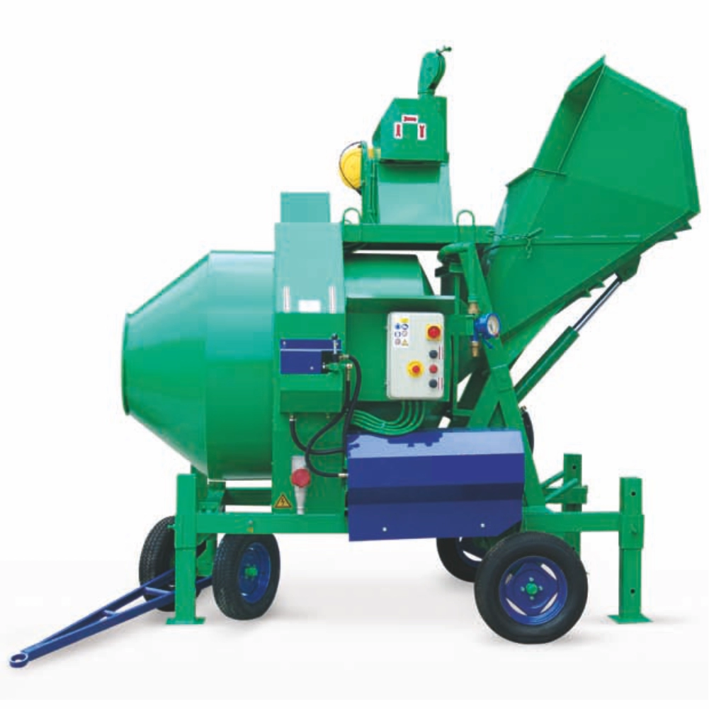 Betoniera cu automatizare BIR 1000EL, motor 400V, 7,5 kW, 1000 l, 18 m³/h, lopata incarcare