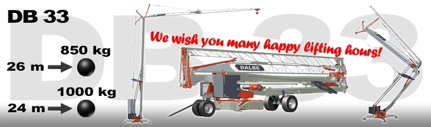 Macara autoridicatoare GRU DALBE DB33 H maxim 24 m L brat 22.5 m sarcina maxima 2000 kg