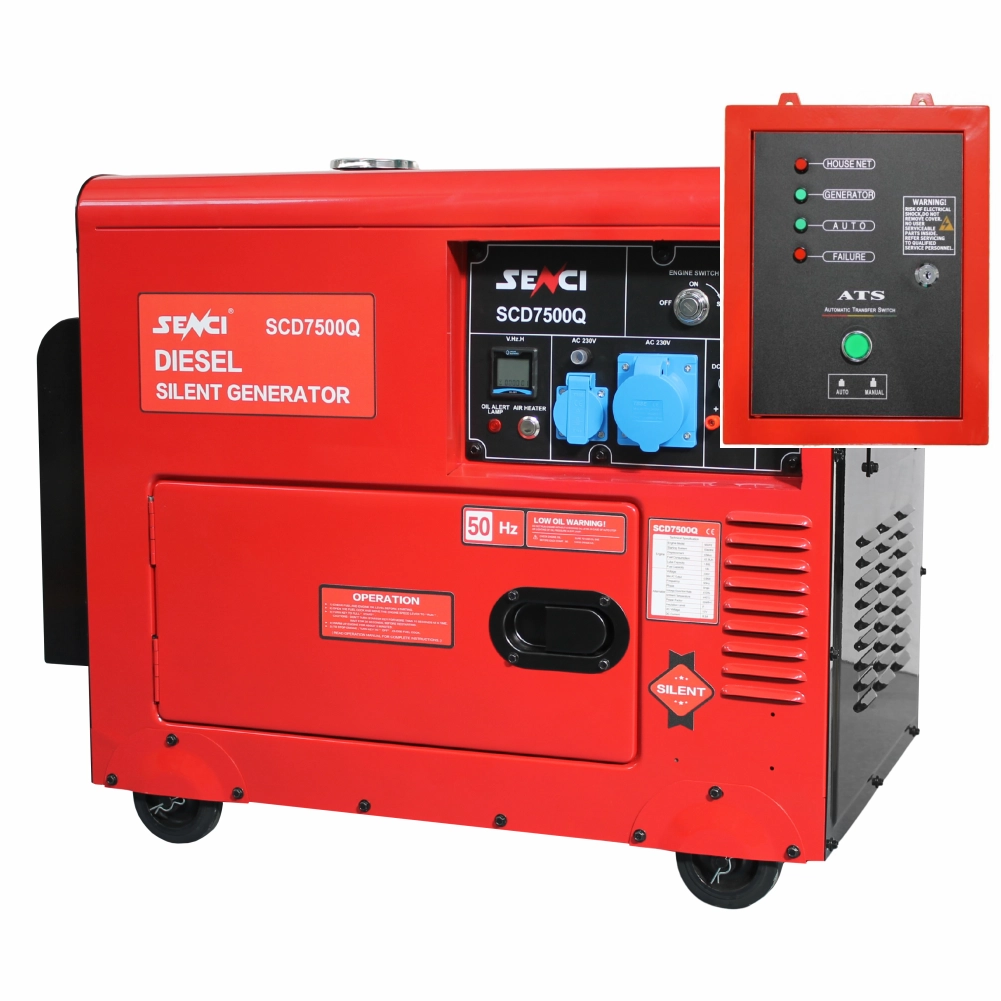 Generator insonorizat SENCI SCD7500QN ATS putere maxima 6 kVA 230V motor Diesel ATS inclus