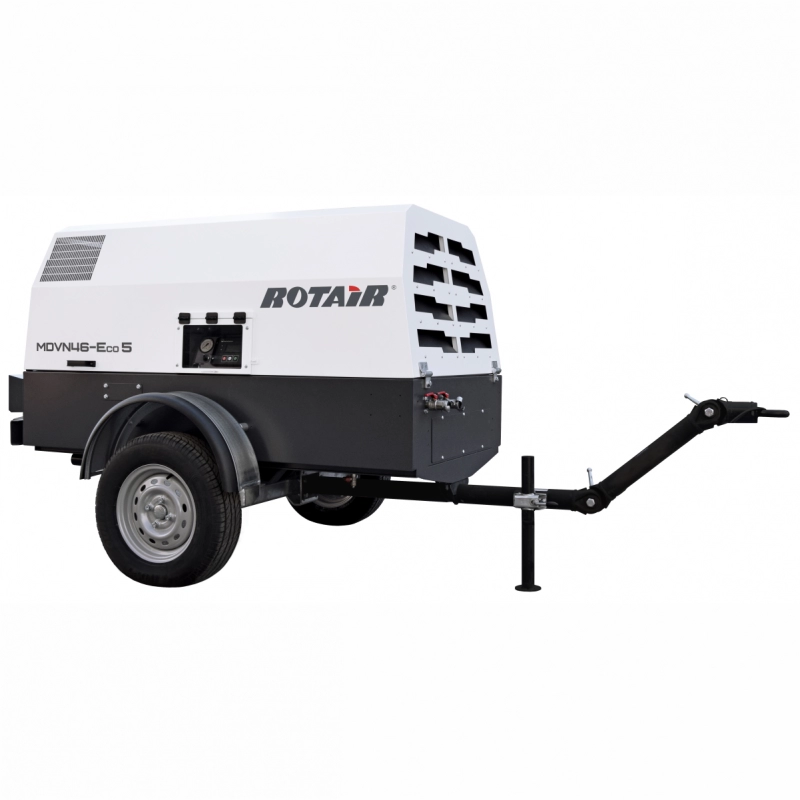 Motocompresor ROTAIR MDVN 46 ECO5 presiune 7 bar debit 4500 l/min Kohler 49cp, tractabil omologabil