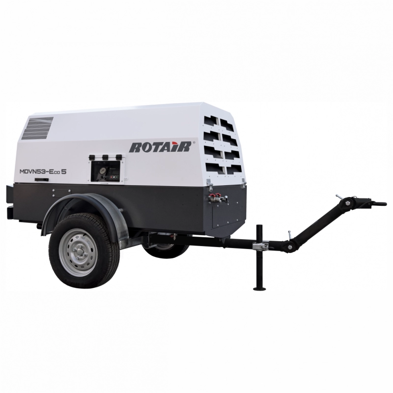 Motocompresor ROTAIR MDVN 53 ECO5 presiune 7 bar debit 5000 l/min KOHLER 49 cp, tractabil omologabil